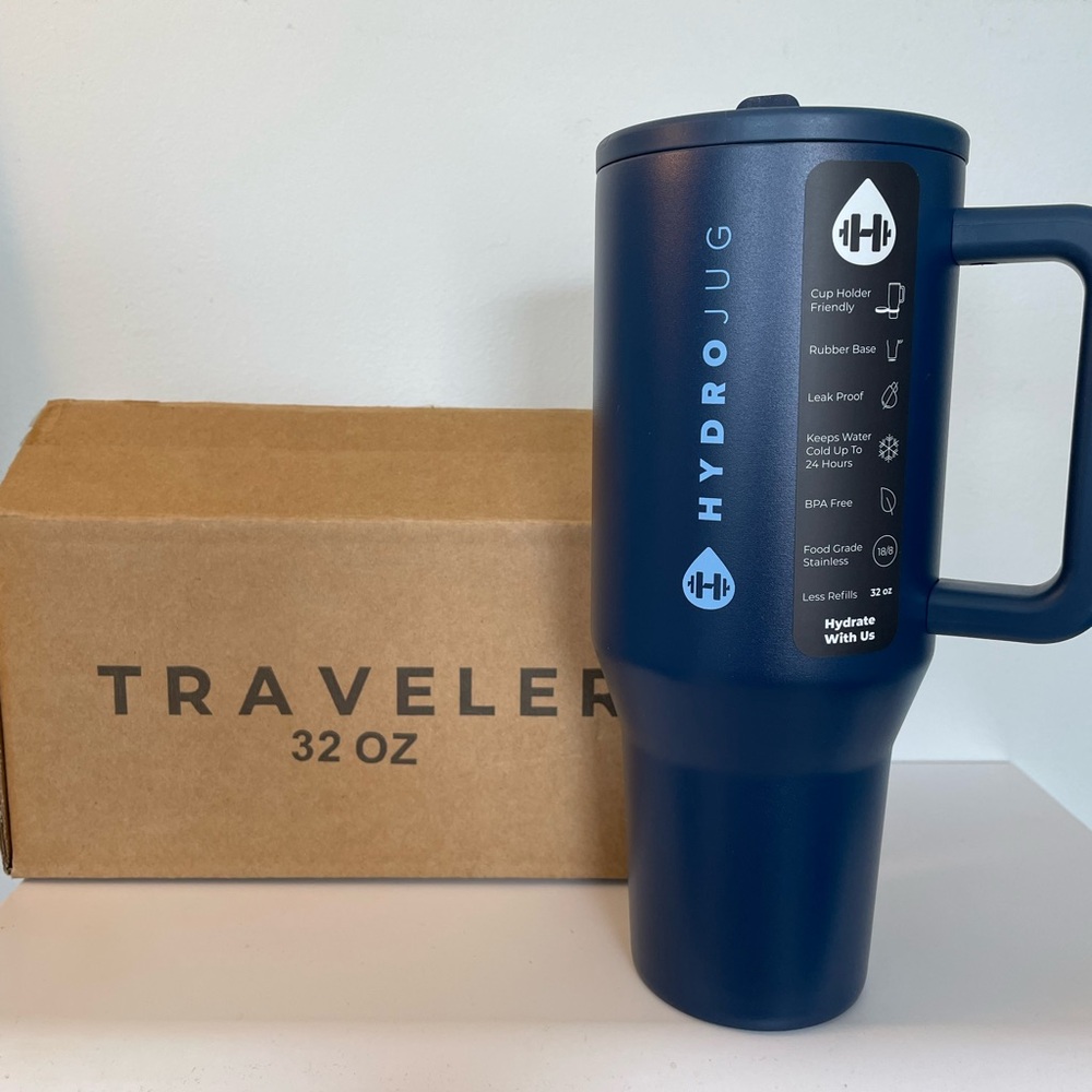 Brand New HydroJug Navy Traveler Mug